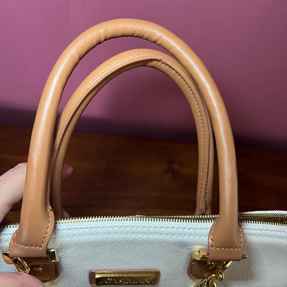 Joy & Iman White Timeless Chic Pebble Satchel Purse + Wallet - Picture 8 of 16